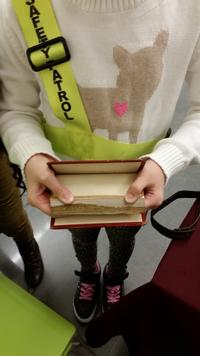 Student holding a fore-edge painting